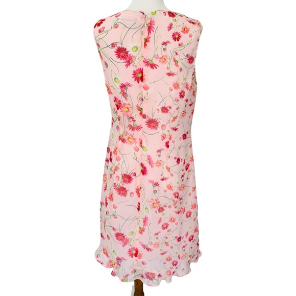 Karl Lagerfeld Dress Womens 6 Pink Floral Flowy Wedding Vacation Romantic Lined - Picture 7 of 10